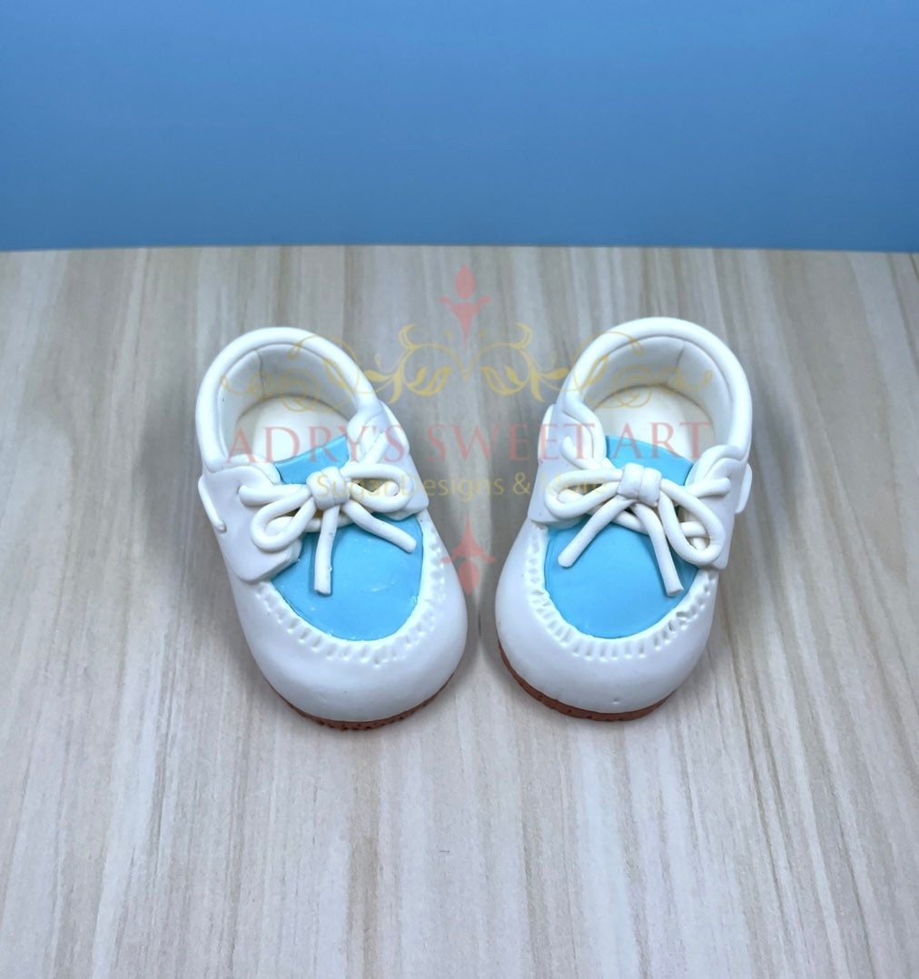 Baby Boy Boat Shoes Gum Paste Cake Topper - Adry’s Sweet Art
