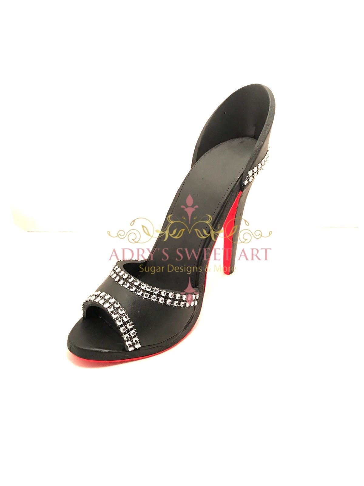 Rhinestone High Heel Gum Paste Cake Topper