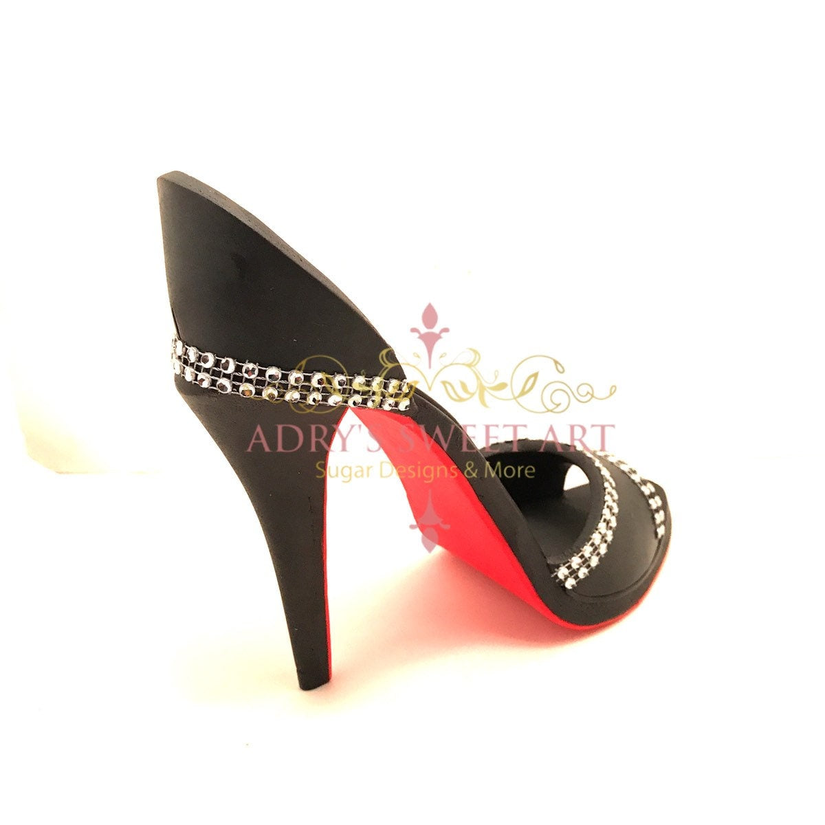 Gum Paste High Heel Shoe with Rhinestones