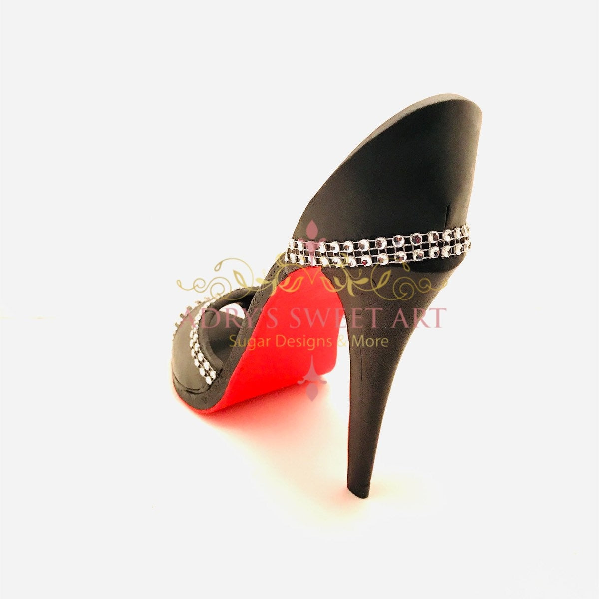 Gum Paste High Heel Shoe with Rhinestones