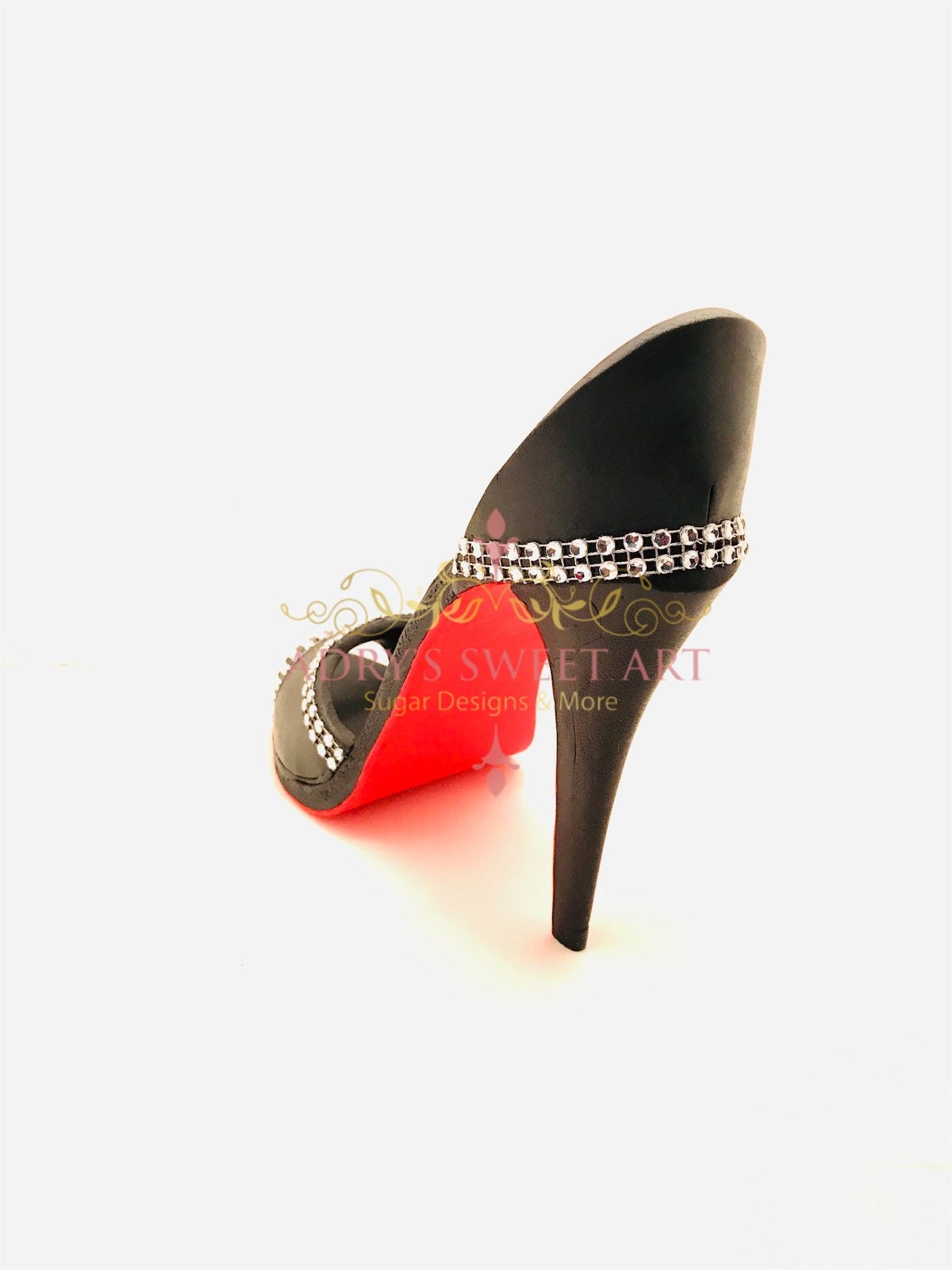 Rhinestone High Heel Gum Paste Cake Topper