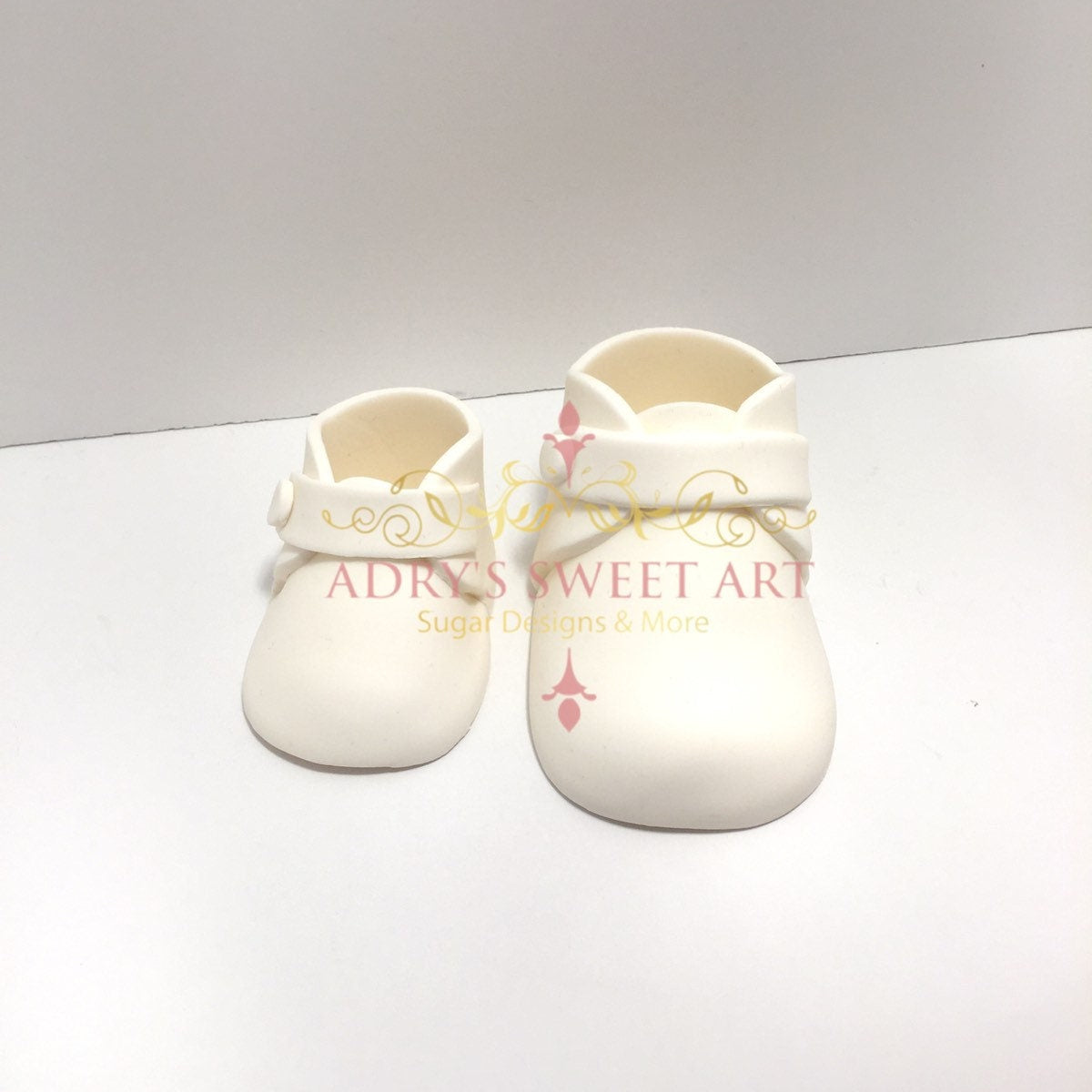 Gum Paste MINI Baby White Boots Cake Topper