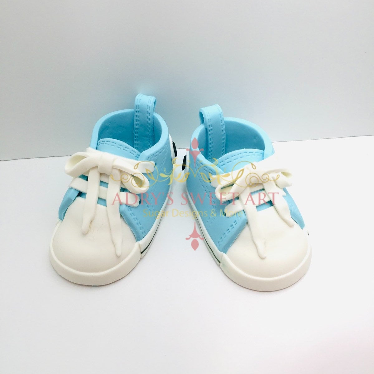 Gum Paste Baby Boy Sneakers Cake Topper