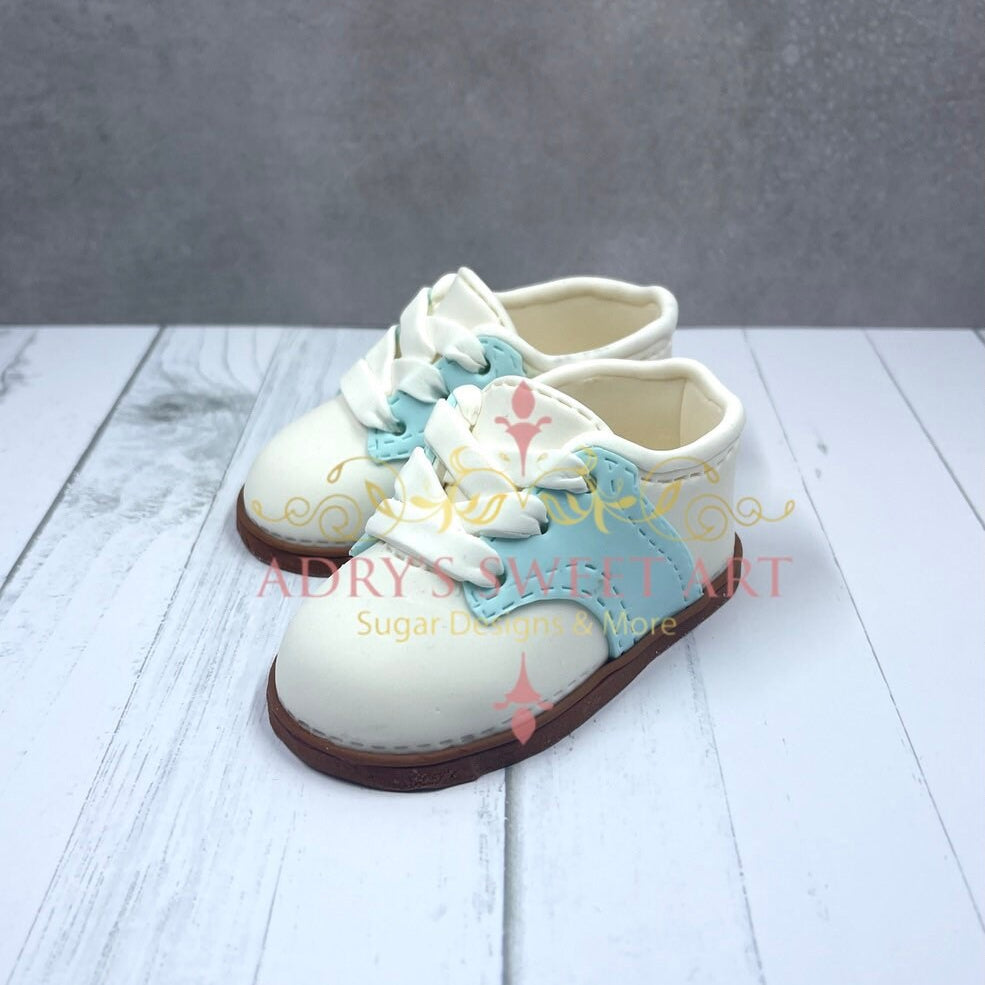 Gum Paste Baby Boy Golf Shoes Cake Topper