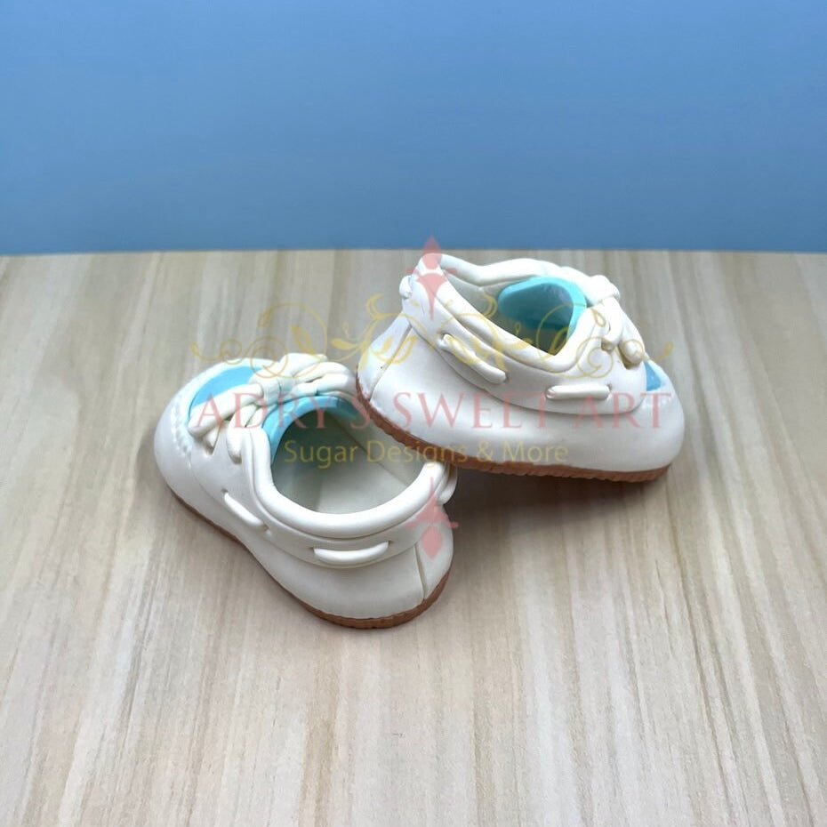 Gum Paste Baby Boy Boat Shoes Cake Topper