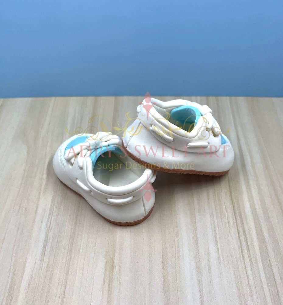 Baby Boy Boat Shoes Gum Paste Cake Topper