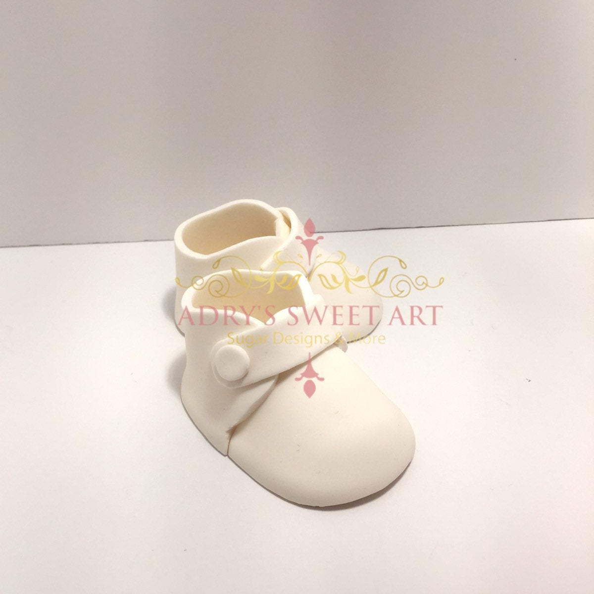 Gum Paste MINI Baby White Boots Cake Topper