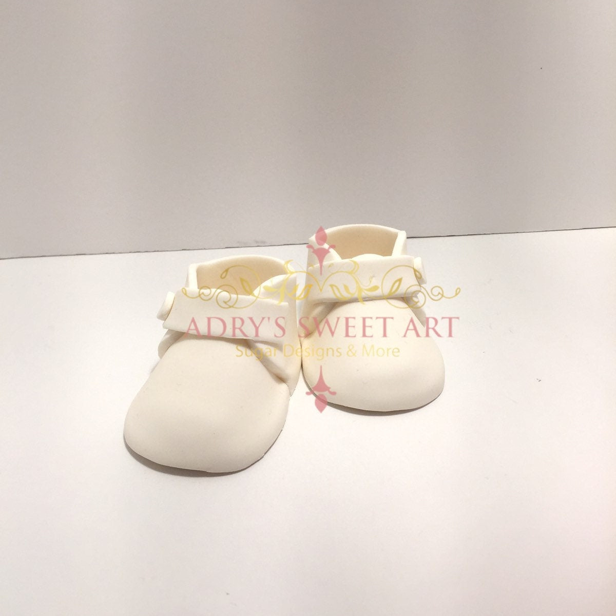 Gum Paste MINI Baby White Boots Cake Topper