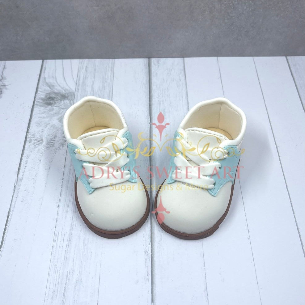 Gum Paste Baby Boy Golf Shoes Cake Topper