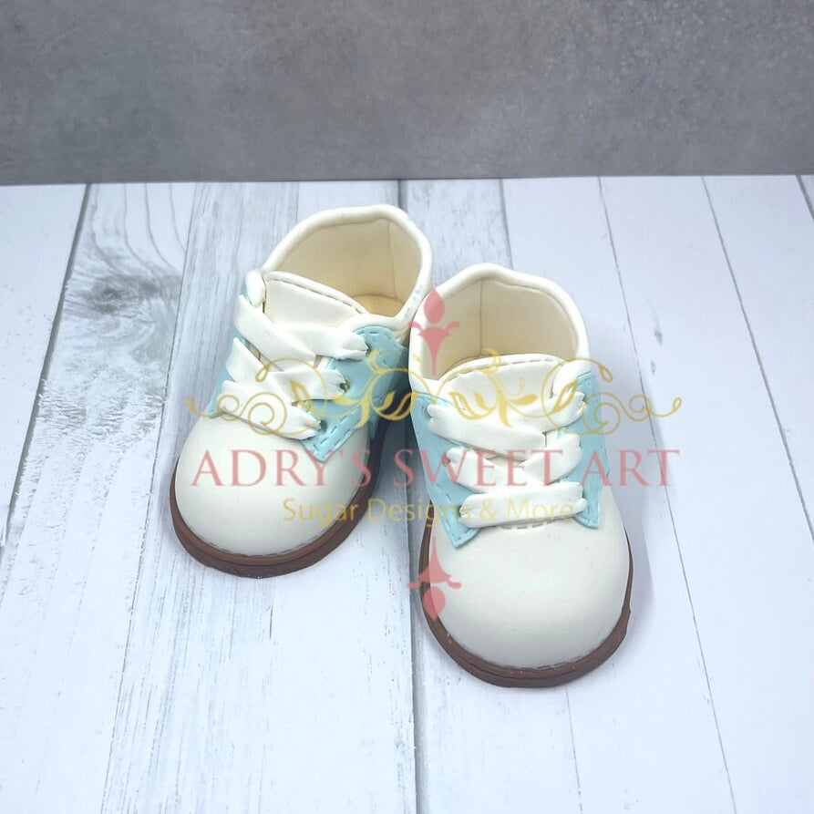Gum Paste Baby Boy Golf Shoes Cake Topper