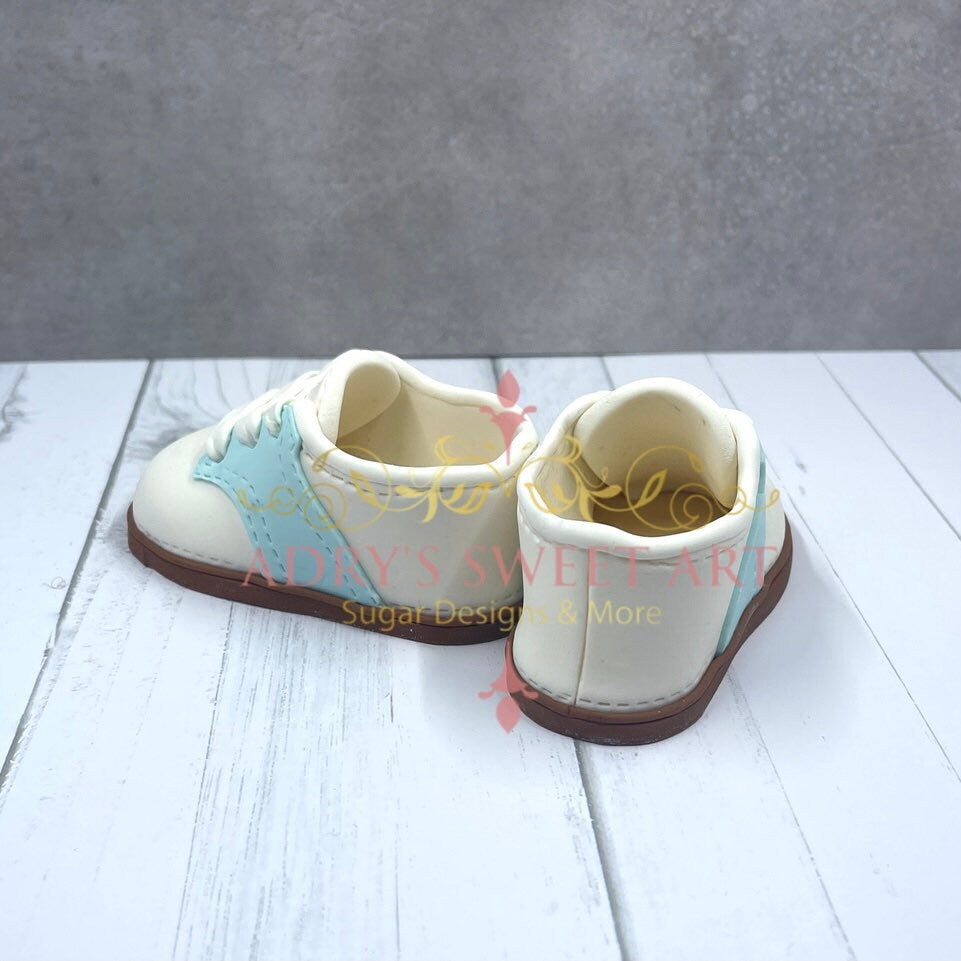 Gum Paste Baby Boy Golf Shoes Cake Topper