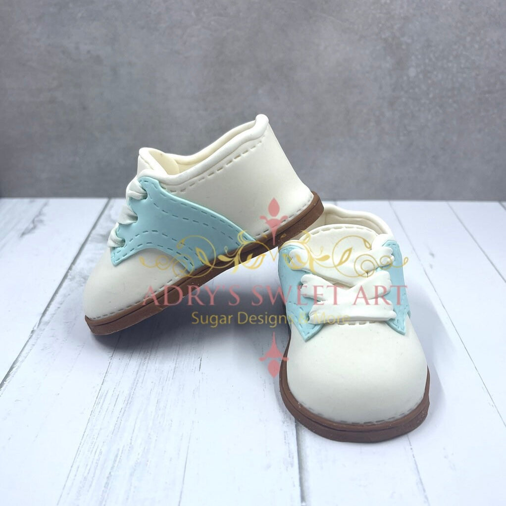 Gum Paste Baby Boy Golf Shoes Cake Topper