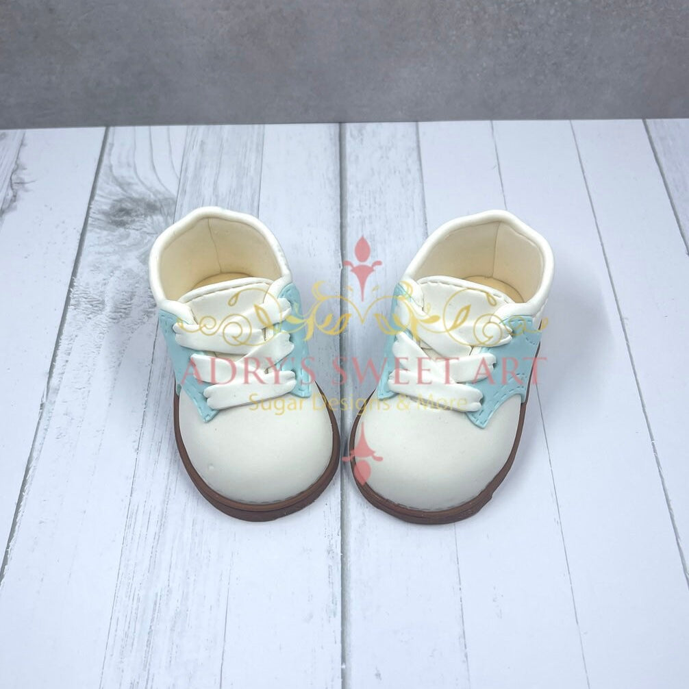 Gum Paste Baby Boy Golf Shoes Cake Topper