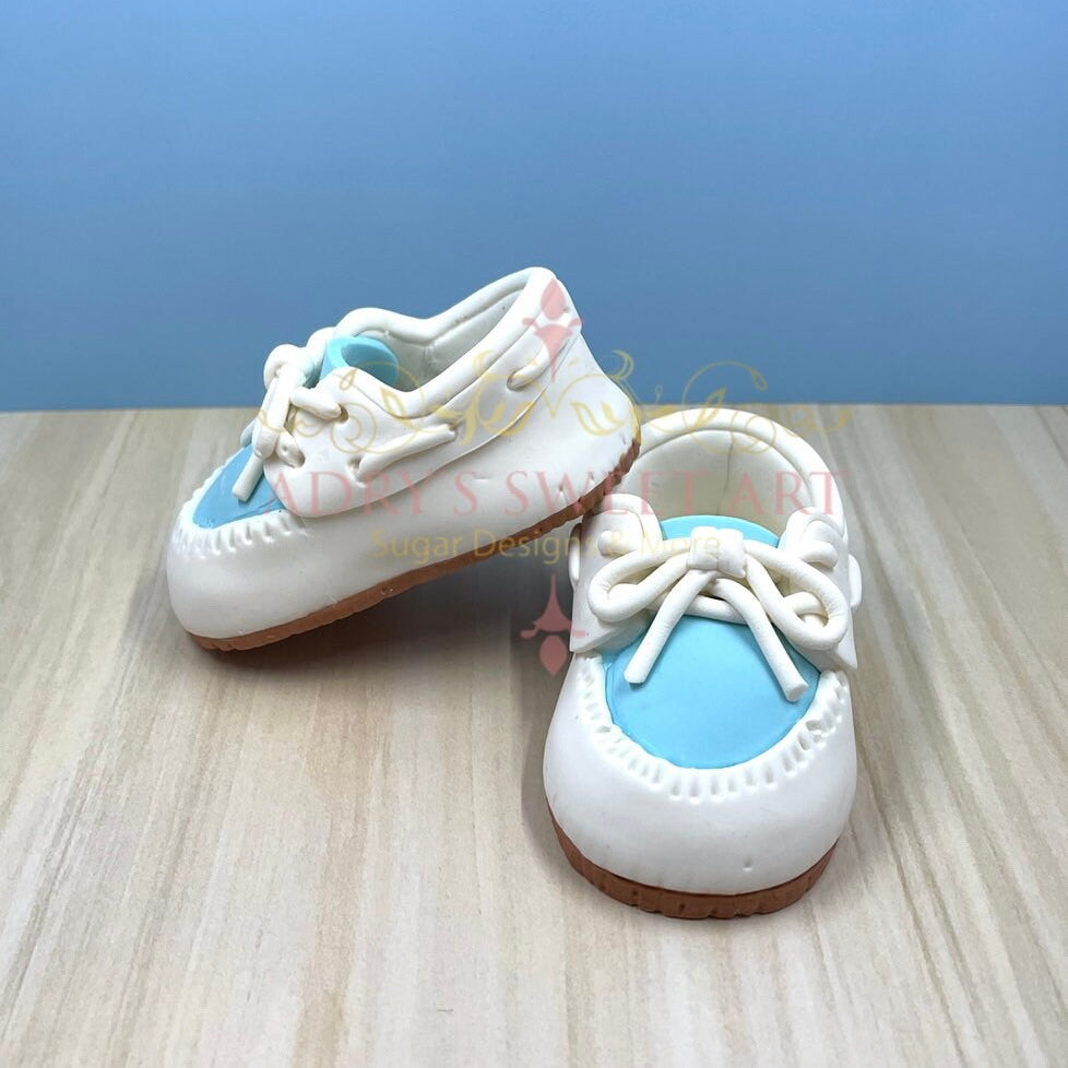 Gum Paste Baby Boy Boat Shoes Cake Topper
