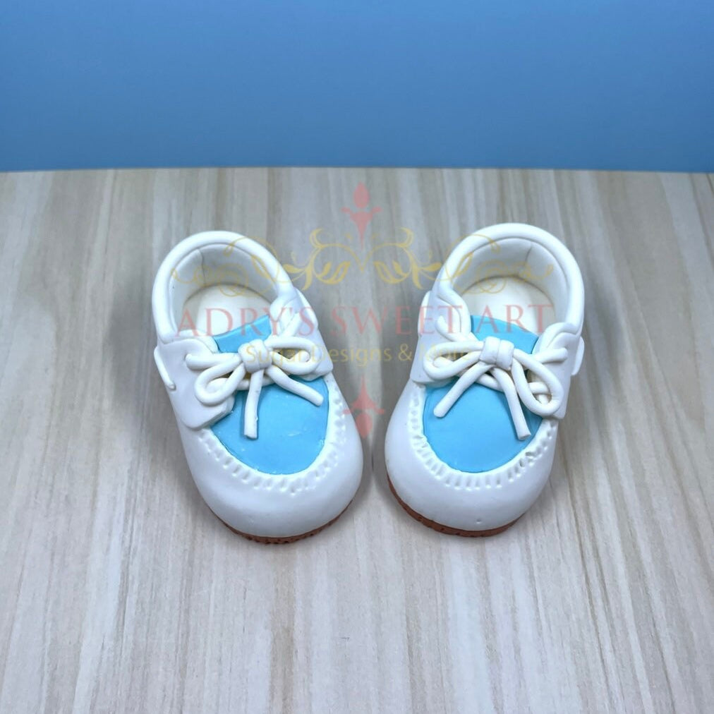 Gum Paste Baby Boy Boat Shoes Cake Topper