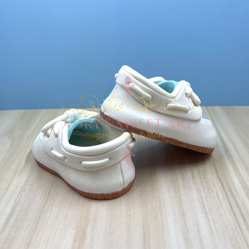 Gum Paste Baby Boy Boat Shoes Cake Topper