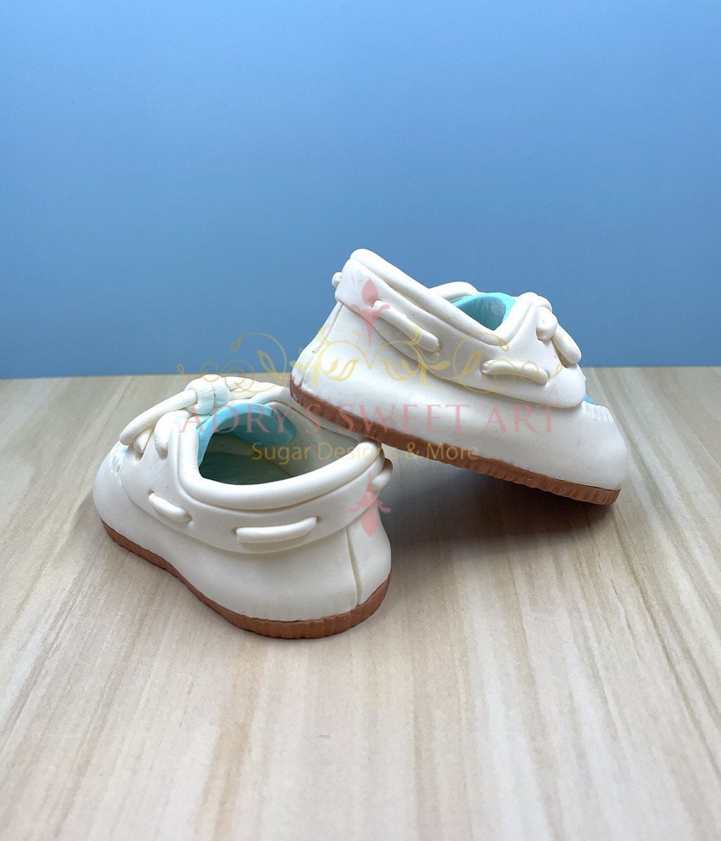Baby Boy Boat Shoes Gum Paste Cake Topper