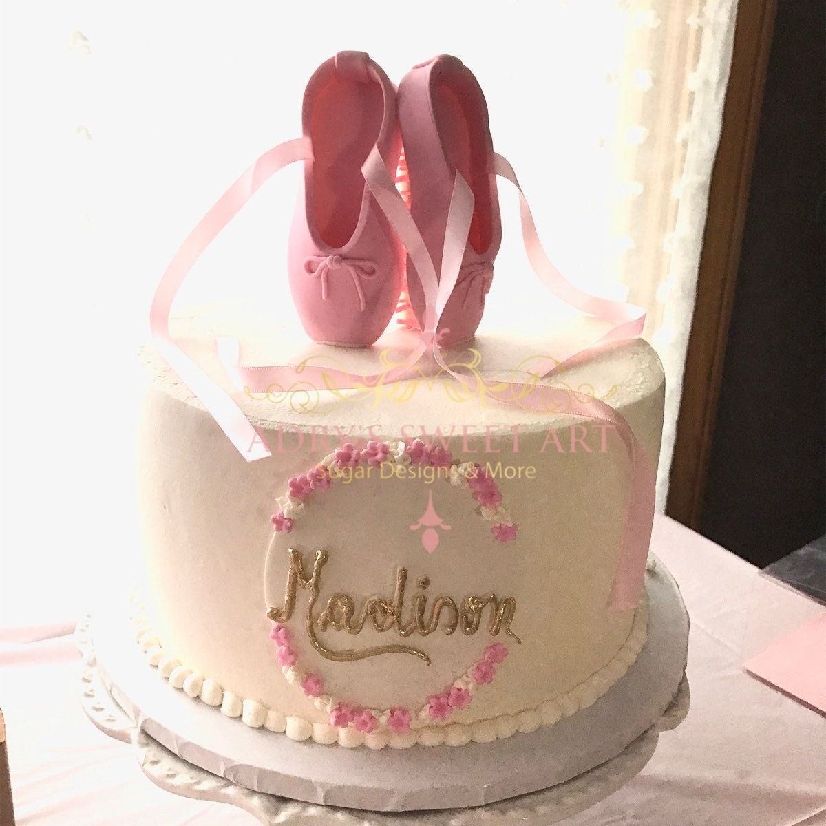 Gum Paste Ballet Slippers Cake Topper