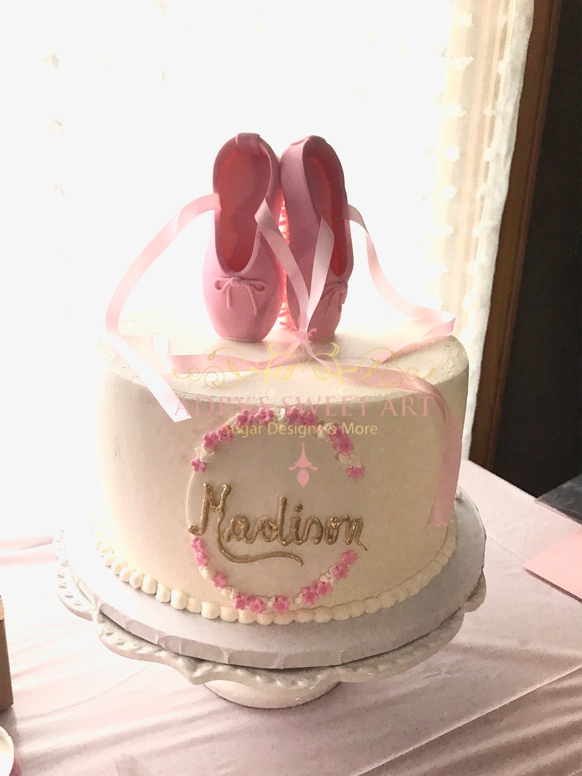 Ballet Slippers Gum Paste Cake Topper