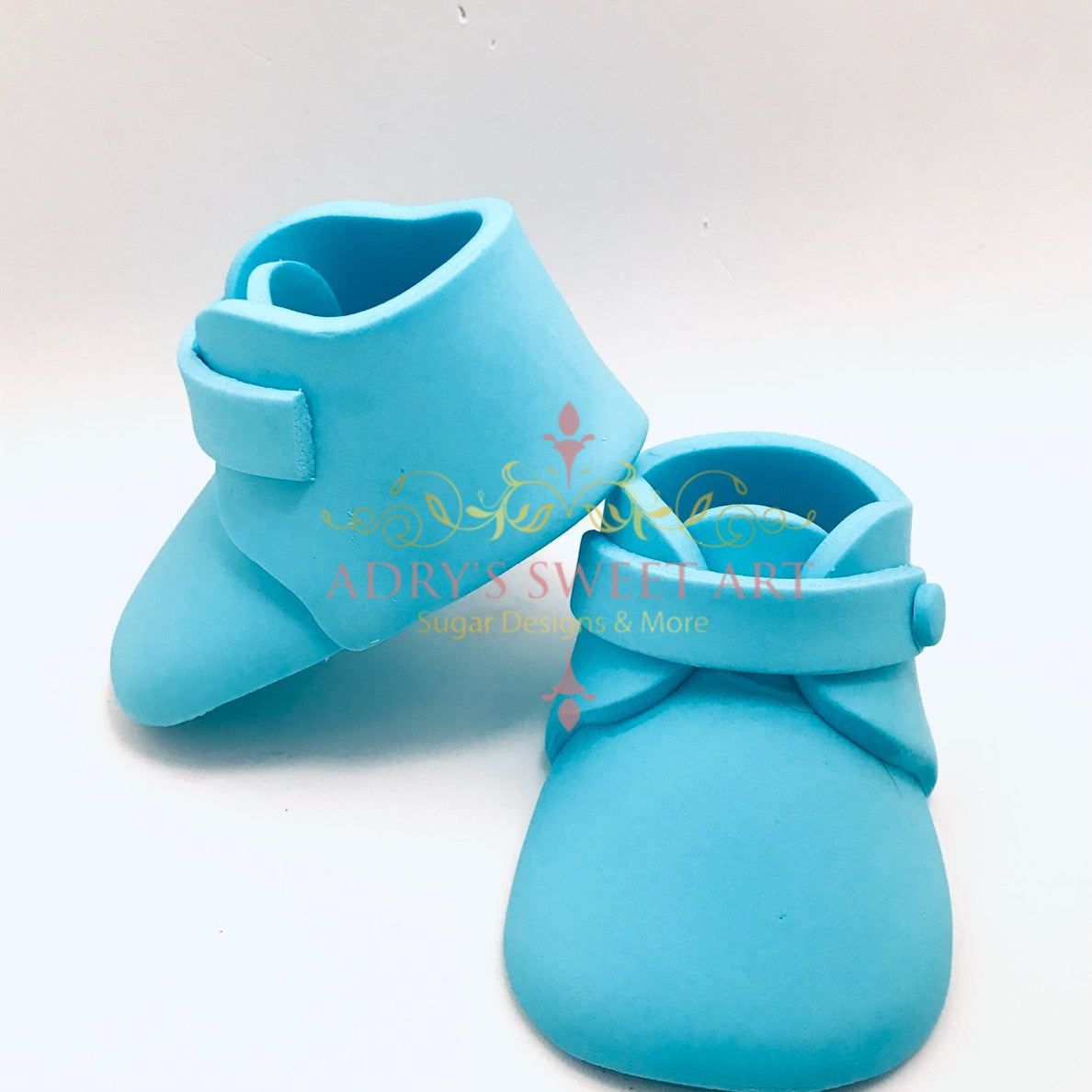 Gum Paste Baby Boy Shoes Cake Topper - Adry’s Sweet Art