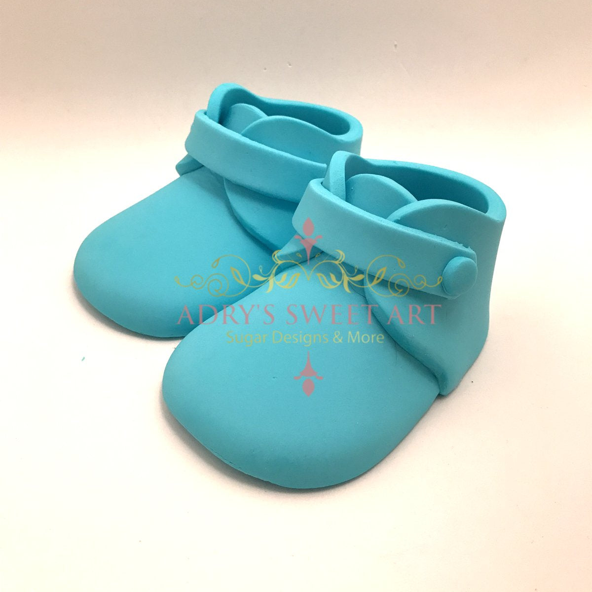 Gum Paste Baby Boy Shoes Cake Topper - Adry’s Sweet Art