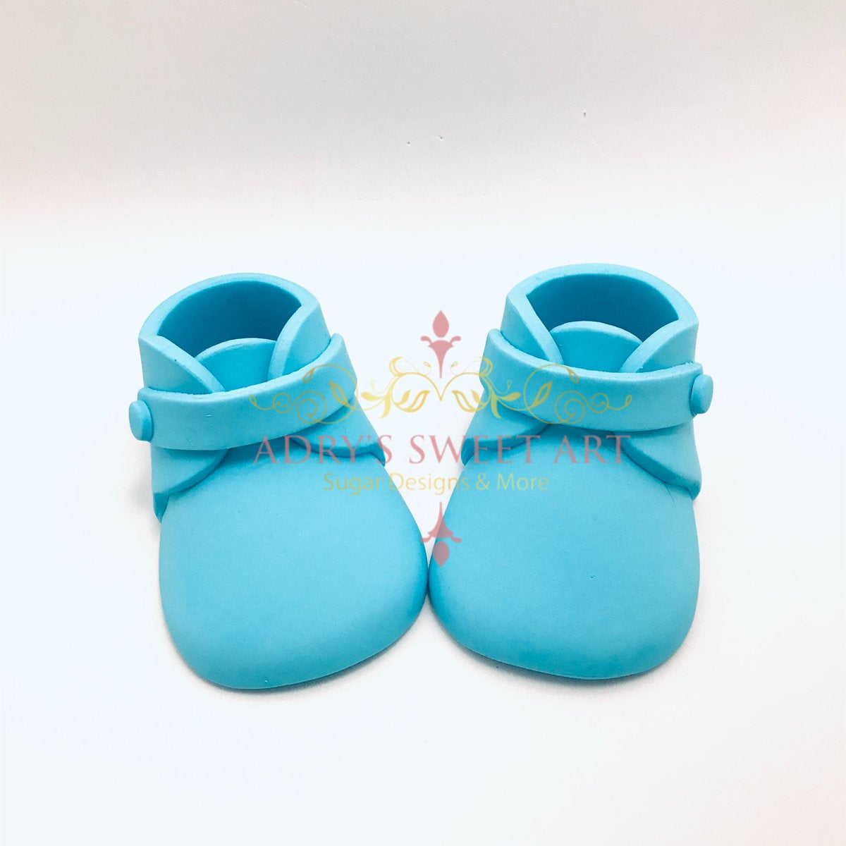 Gum Paste Baby Boy Shoes Cake Topper - Adry’s Sweet Art
