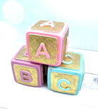 Baby Blocks Gum Paste Cake Topper - Adry’s Sweet Art