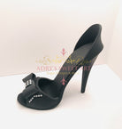 Black Stiletto with Rhinestone Bow Gum Paste Cake Topper - Adry’s Sweet Art