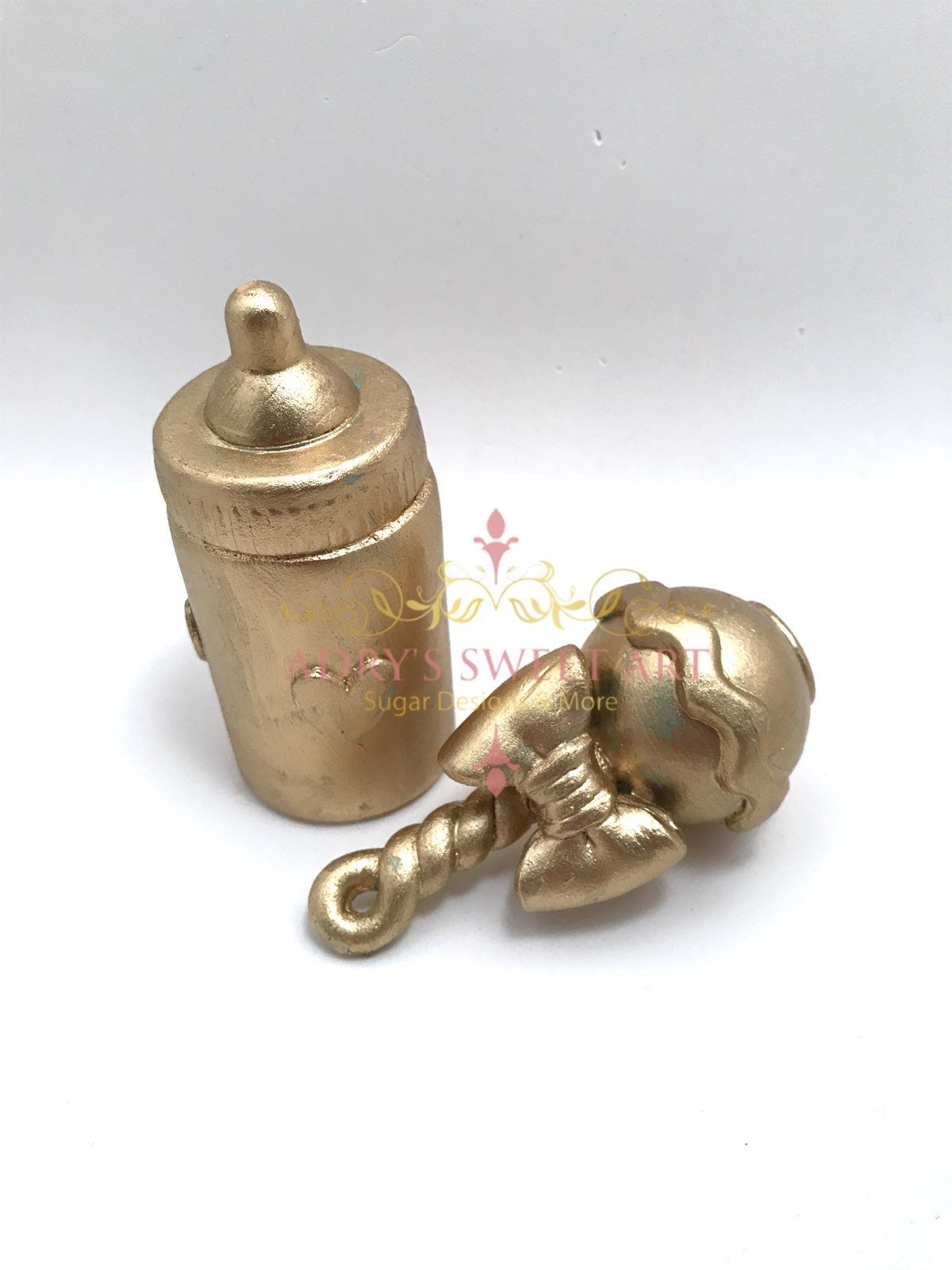 Gold Baby Shower Gum Paste Cake Topper Set - Adry’s Sweet Art