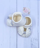 Gum Paste Baby Girl White Shoes with “Fabric Bow” Cake Topper - Adry’s Sweet Art