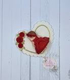 Gum Paste Heart and Red Roses Baby Girl Cake Topper - Adry’s Sweet Art