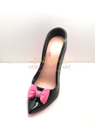 Black & Pink Bow High Heel Gum Paste Cake Topper
