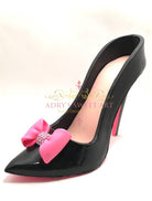 Black & Pink Bow High Heel Gum Paste Cake Topper