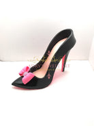 Black & Pink Bow High Heel Gum Paste Cake Topper