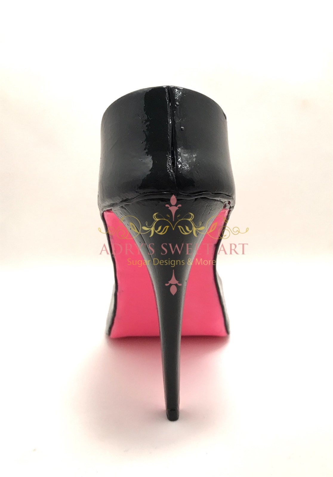 Black & Pink Bow High Heel Gum Paste Cake Topper