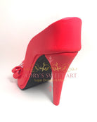 Gum Paste Red High Heel Shoe with Bow Cake Topper