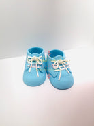 Gum Paste Baby Boy Shoes with White Laces Cake Topper