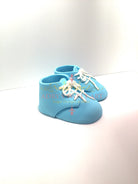 Gum Paste Baby Boy Shoes with White Laces Cake Topper