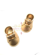 Gold Baby Boots with Laces Gum Paste Cake Topper