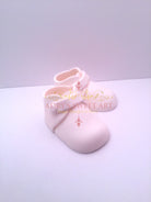 Gum Paste Baby Boy White Boots Cake Topper