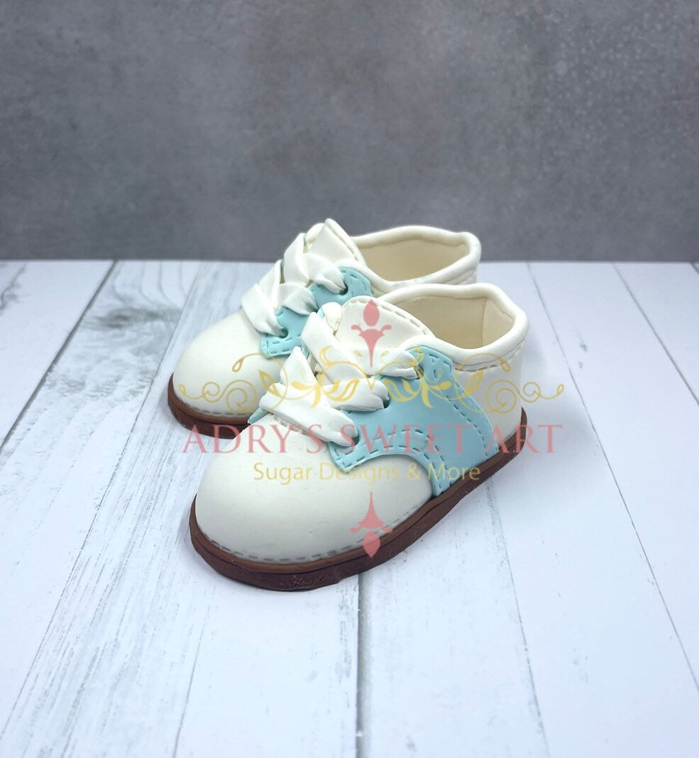 Gum Paste Baby Boy Golf Shoes Cake Topper