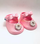 Gum Paste Baby Girl Shoes With Rhinestones Flower Cake Topper