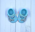 Gum Paste Baby Boy Shoes with Buttons Cake Topper