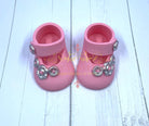 Pink Baby Shoes with Flowers Gum Paste Cake Topper