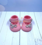 Pink Baby Shoes with Flowers Gum Paste Cake Topper