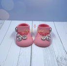 Pink Baby Shoes with Flowers Gum Paste Cake Topper