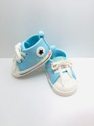 Gum Paste Baby Boy Sneakers Cake Topper