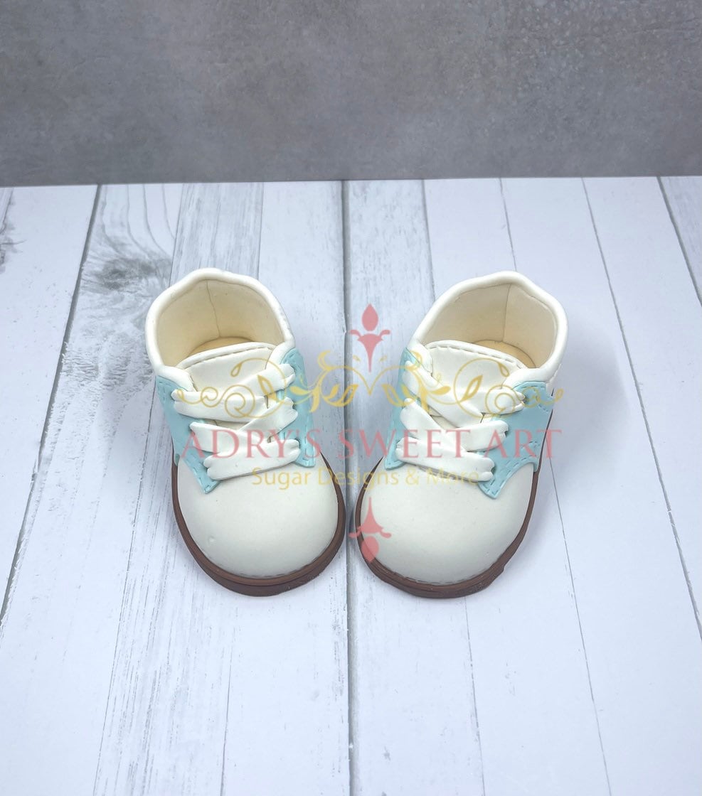 Gum Paste Baby Boy Golf Shoes Cake Topper