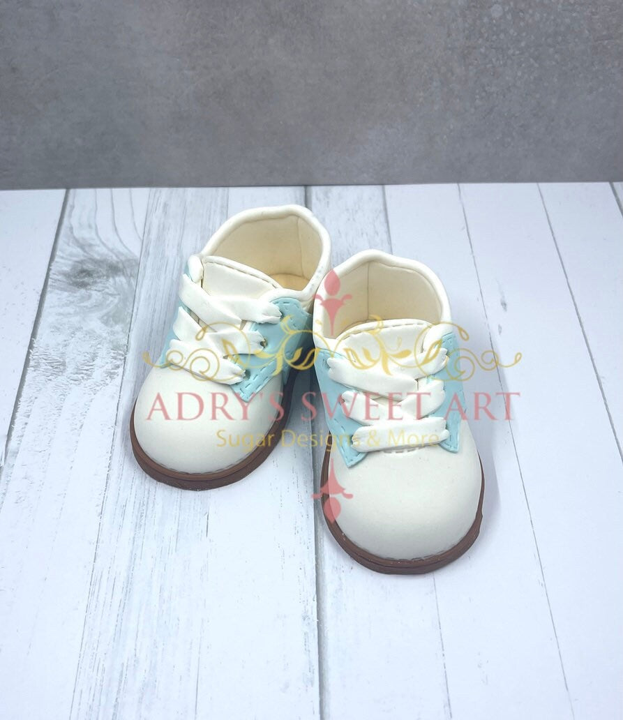 Gum Paste Baby Boy Golf Shoes Cake Topper