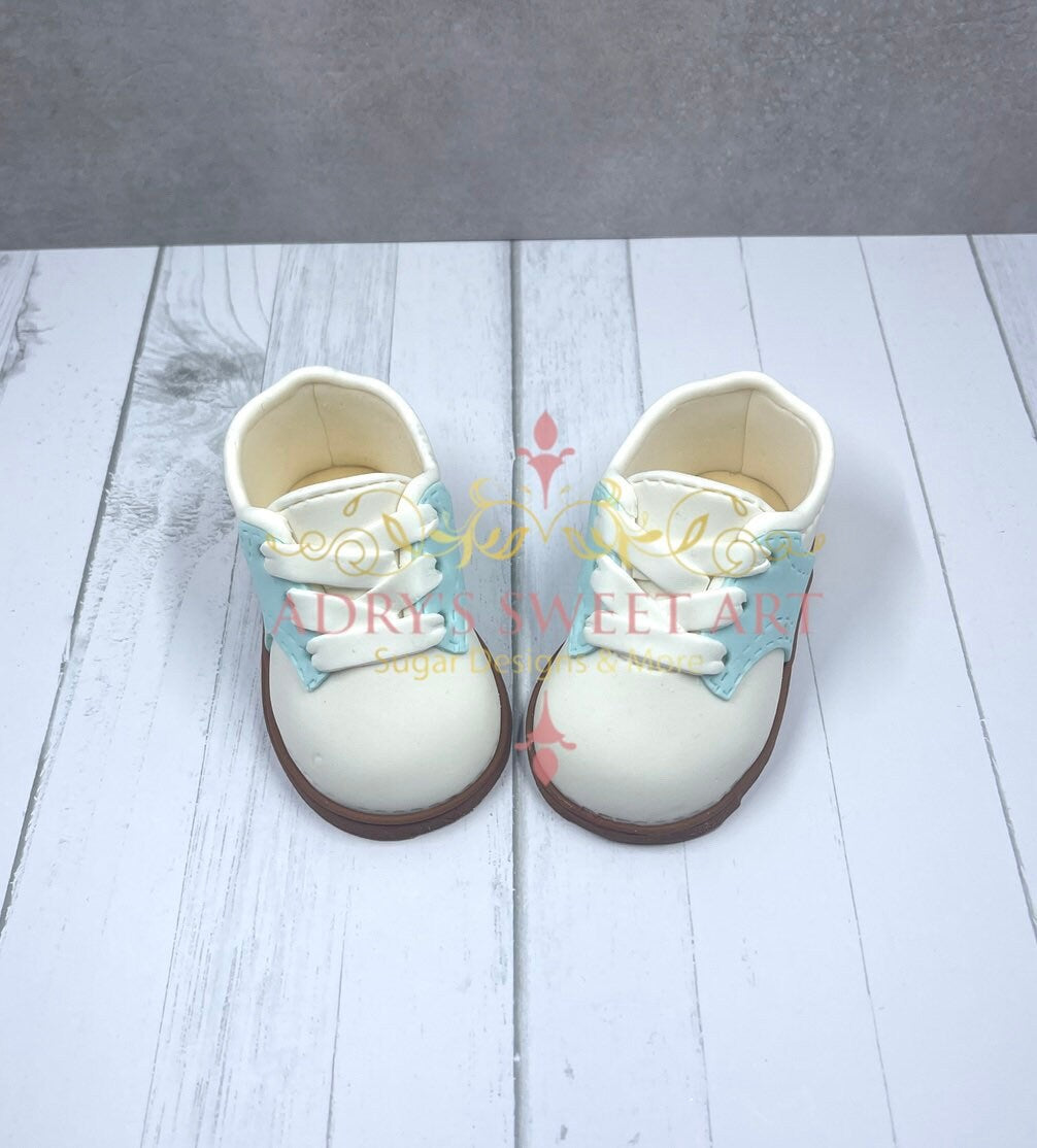 Gum Paste Baby Boy Golf Shoes Cake Topper